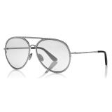 Tom Ford - Antibes Sunglasses - Occhiali da Sole Pilot in Metallo - Oro Bianco - FT0728 - Occhiali da Sole - Tom Ford Eyewear