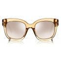 Tom Ford - Beatrix Sunglasses - Occhiali da Sole Quadrati in Acetato - Champagne - FT0613 - Occhiali da Sole - Tom Ford Eyewear