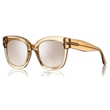 Tom Ford - Beatrix Sunglasses - Occhiali da Sole Quadrati in Acetato - Champagne - FT0613 - Occhiali da Sole - Tom Ford Eyewear