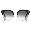 Tom Ford - Alissa Sunglasses - Round Acetate and Metal Sunglasses - Black - FT0608 - Sunglasses - Tom Ford Eyewear