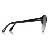 Tom Ford - Alissa Sunglasses - Round Acetate and Metal Sunglasses - Black - FT0608 - Sunglasses - Tom Ford Eyewear