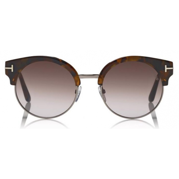 Tom Ford - Alissa Sunglasses - Round Acetate and Metal Sunglasses - Havana - FT0608 - Sunglasses - Tom Ford Eyewear