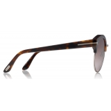 Tom Ford - Alissa Sunglasses - Occhiali Rotondi in Acetato e Metallo - Havana - FT0608 - Occhiali da Sole - Tom Ford Eyewear