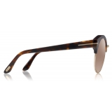 Tom Ford - Alissa Sunglasses - Round Acetate and Metal Sunglasses - Havana Brown - FT0608 - Sunglasses - Tom Ford Eyewear