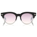 Tom Ford - Henri Sunglasses - Occhiali Rotondi in Metallo e Acetato - Nero - FT0598 - Occhiali da Sole - Tom Ford Eyewear