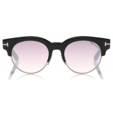 Tom Ford - Henri Sunglasses - Occhiali Rotondi in Metallo e Acetato - Nero - FT0598 - Occhiali da Sole - Tom Ford Eyewear