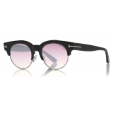 Tom Ford - Henri Sunglasses - Occhiali Rotondi in Metallo e Acetato - Nero - FT0598 - Occhiali da Sole - Tom Ford Eyewear