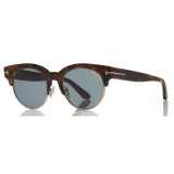 Tom Ford - Henri Sunglasses - Occhiali da Sole Rotondi in Metallo - Havana - FT0598 - Occhiali da Sole - Tom Ford Eyewear