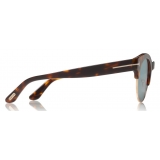 Tom Ford - Henri Sunglasses - Occhiali da Sole Rotondi in Metallo - Havana - FT0598 - Occhiali da Sole - Tom Ford Eyewear