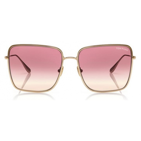 Tom Ford - Heather Sunglasses - Occhiali da Sole Quadrati in Metallo - Rosa - FT0739 - Occhiali da Sole - Tom Ford Eyewear