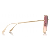 Tom Ford - Heather Sunglasses - Occhiali da Sole Quadrati in Metallo - Rosa - FT0739 - Occhiali da Sole - Tom Ford Eyewear