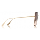 Tom Ford - Heather Sunglasses - Occhiali da Sole Quadrati in Metallo - Rosso - FT0739 - Occhiali da Sole - Tom Ford Eyewear