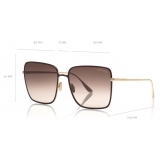 Tom Ford - Heather Sunglasses - Occhiali da Sole Quadrati in Metallo - Rosso - FT0739 - Occhiali da Sole - Tom Ford Eyewear