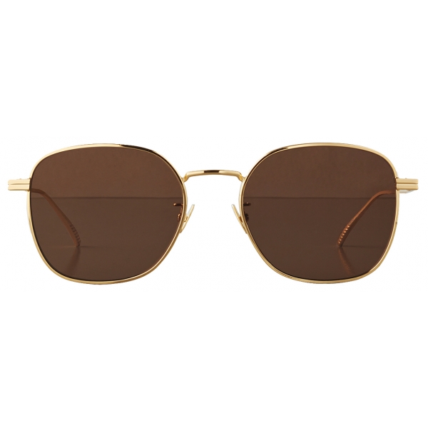 Brown Aviator metal sunglasses, Bottega Veneta