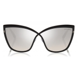 Tom Ford - Sandrine Sunglasses - Occhiali in Metallo a Farfalla - Nero Fumo - FT0715 - Occhiali da Sole - Tom Ford Eyewear