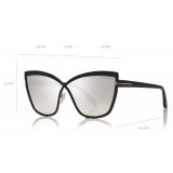 Tom Ford - Sandrine Sunglasses - Butterfly Metal Sunglasses - Black Smoke - FT0715 - Sunglasses - Tom Ford Eyewear