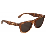 Bottega Veneta - Acetate Classic D Frame Sunglasses - Amber Radica Gray - Sunglasses - Bottega Veneta Eyewear