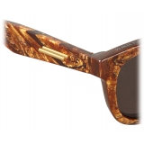 Bottega Veneta - Acetate Classic D Frame Sunglasses - Amber Radica Gray - Sunglasses - Bottega Veneta Eyewear