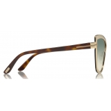 Tom Ford - Sandrine Sunglasses - Occhiali in Metallo a Farfalla - Oro Rosa - FT0715 - Occhiali da Sole - Tom Ford Eyewear