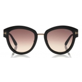 Tom Ford - Mia Sunglasses - Round Metal Sunglasses - Black - FT0574 - Sunglasses - Tom Ford Eyewear