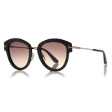 Tom Ford - Mia Sunglasses - Occhiali da Sole Rotondi in Acetato - Nero - FT0574 - Occhiali da Sole - Tom Ford Eyewear