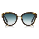 Tom Ford - Mia Sunglasses - Occhiali da Sole Rotondi in Acetato - Havana - FT0574 - Occhiali da Sole - Tom Ford Eyewear