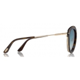 Tom Ford - Mia Sunglasses - Occhiali da Sole Rotondi in Acetato - Havana - FT0574 - Occhiali da Sole - Tom Ford Eyewear