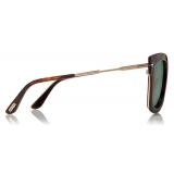 Tom Ford - Lara Sunglasses - Occhiali da Sole Quadrati in Acetato - Avana Grigio - FT0573 - Occhiali da Sole - Tom Ford Eyewear