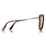 Tom Ford - Lara Sunglasses - Occhiali da Sole Quadrati in Acetato - Havana - FT0573 - Occhiali da Sole - Tom Ford Eyewear