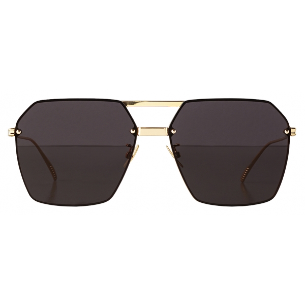 Bottega Veneta - Metal Angular Sunglasses - Brown Gold - Sunglasses - Bottega Veneta Eyewear