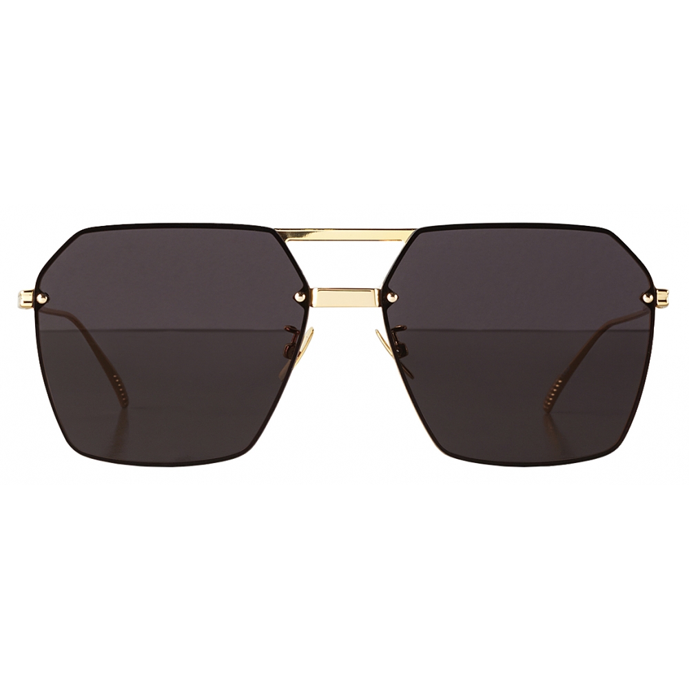 Bottega Veneta - Metal Angular Sunglasses - Brown Gold - Sunglasses -  Bottega Veneta Eyewear - Avvenice