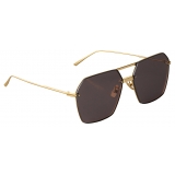 Bottega Veneta - Metal Angular Sunglasses - Brown Gold - Sunglasses - Bottega Veneta Eyewear