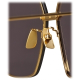 Bottega Veneta - Occhiali da Sole Geometrici in Metallo - Marrone Oro - Occhiali da Sole - Bottega Veneta Eyewear