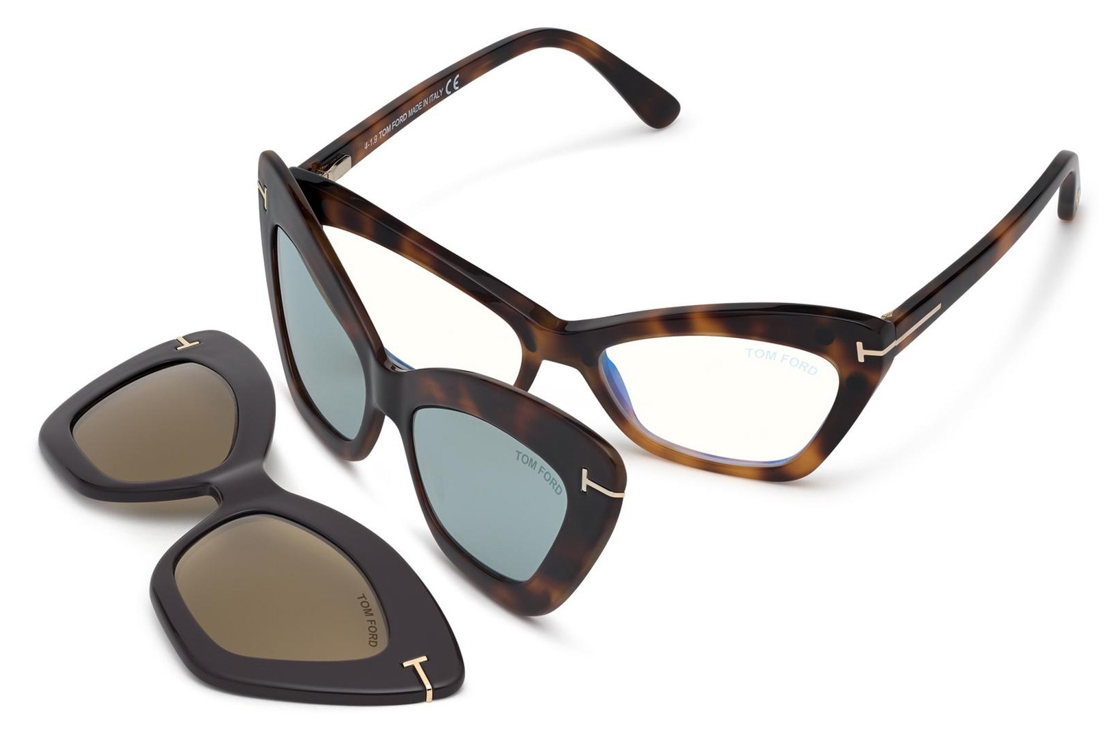 Tom Ford - Double Clip On Optical Glasses - Butterfly Optical Glasses -  Havana - FT5643-B - Optical Glasses - Tom Ford Eyewear - Avvenice