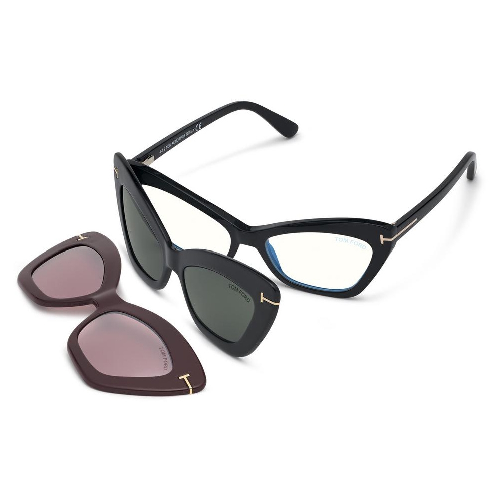 Ford - Double Clip On Optical Glasses - Butterfly Optical Glasses - Black - FT5643-B - Optical - Tom Ford - Avvenice