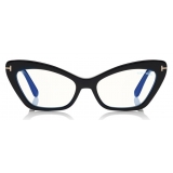 Tom Ford - Double Clip On Optical Glasses - Occhiali a Farfalla - Nero - FT5643-B - Occhiali da Vista - Tom Ford Eyewear