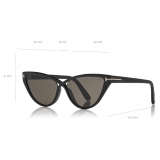 Tom Ford - Charlie Sunglasses - Occhiali da Sole Cat-Eye in Acetato - Nero - FT0740 - Occhiali da Sole - Tom Ford Eyewear