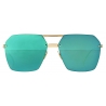 Bottega Veneta - Occhiali da Sole Geometrici in Metallo - Verde Oro - Occhiali da Sole - Bottega Veneta Eyewear