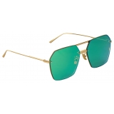 Bottega Veneta - Metal Angular Sunglasses - Green Gold - Sunglasses - Bottega Veneta Eyewear