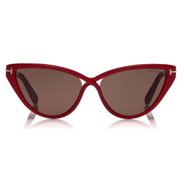 Tom Ford - Charlie Sunglasses - Occhiali da Sole Cat-Eye in Acetato - Rosso - FT0740 - Occhiali da Sole - Tom Ford Eyewear