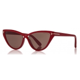 Tom Ford - Charlie Sunglasses - Cat-Eye Acetate Sunglasses - Red - FT0740 - Sunglasses - Tom Ford Eyewear