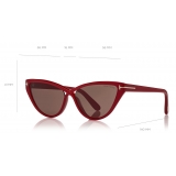 Tom Ford - Charlie Sunglasses - Cat-Eye Acetate Sunglasses - Red - FT0740 - Sunglasses - Tom Ford Eyewear