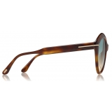 Tom Ford - Maxine Sunglasses - Occhiali Rotondi in Acetato - Avana Bionda - FT0763 - Occhiali da Sole - Tom Ford Eyewear