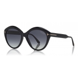 Tom Ford - Polarized Maxine Sunglasses - Occhiali Rotondi in Acetato - Nero - FT0763-P - Occhiali da Sole - Tom Ford Eyewear