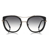 Tom Ford - Joey Sunglasses - Occhiali Rotondi in Metallo e Acetato - Nero - FT0760 - Occhiali da Sole - Tom Ford Eyewear