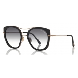 Tom Ford - Joey Sunglasses - Round Metal and Acetate Sunglasses - Black - FT0760 - Sunglasses - Tom Ford Eyewear