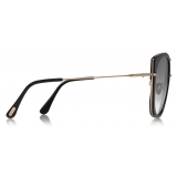 Tom Ford - Joey Sunglasses - Occhiali Rotondi in Metallo e Acetato - Nero - FT0760 - Occhiali da Sole - Tom Ford Eyewear