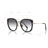 Tom Ford - Joey Sunglasses - Round Metal and Acetate Sunglasses - Black - FT0760 - Sunglasses - Tom Ford Eyewear