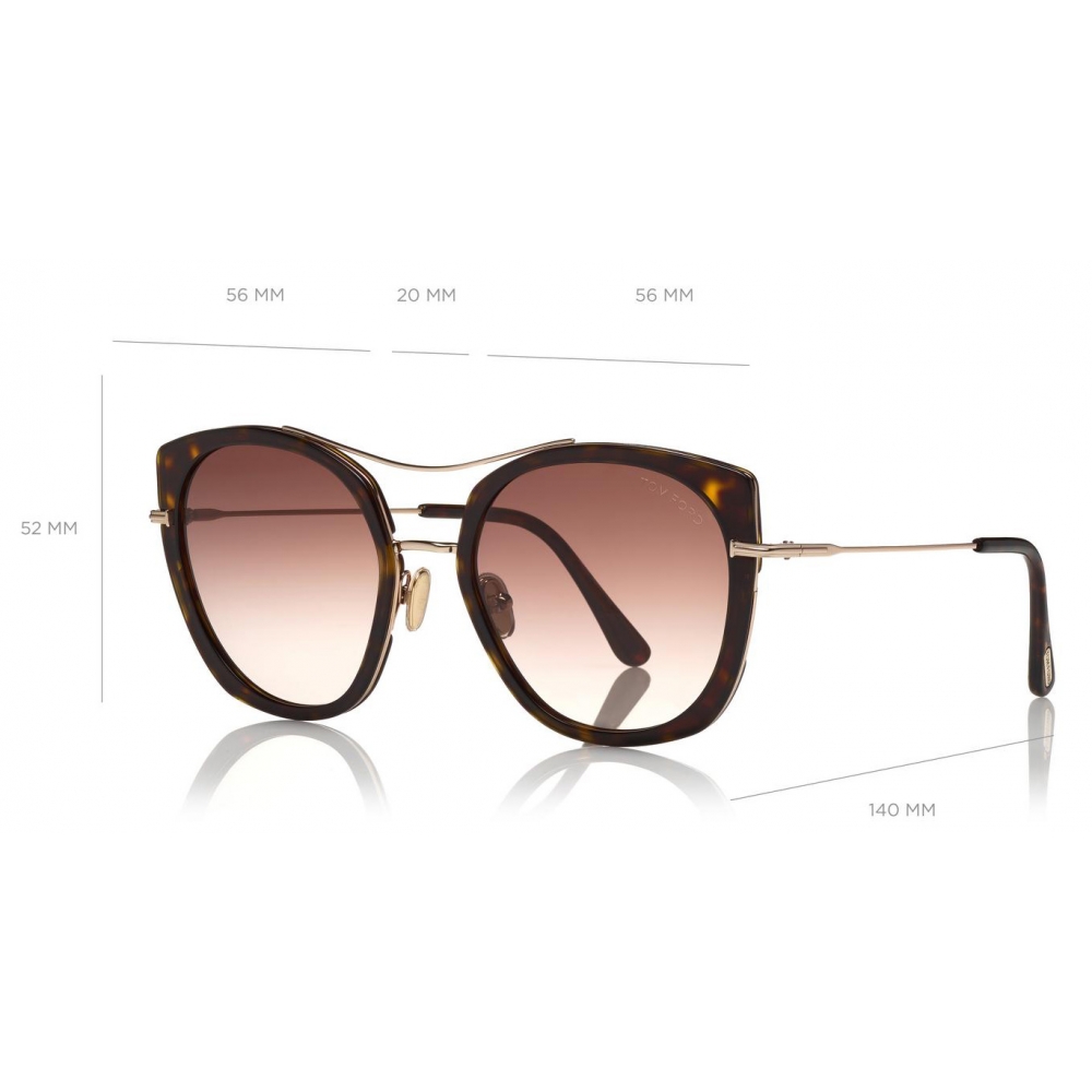 Tom Ford Joey Sunglasses Round Metal And Acetate Sunglasses Dark Havana Ft0760 Sunglasses Tom Ford Eyewear Avvenice