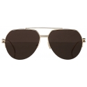 Bottega Veneta - Metal Aviator Sunglasses - Brown Gold - Sunglasses - Bottega Veneta Eyewear